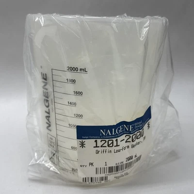 Vaso Griffin graduado de forma baja Nalgene polipropileno PP 2000 ml 1201-2000 Foto 1 de 4