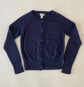 Cat & Jack Mädchen Größe Medium (7/8) Knopfleiste Strickjacke Pullover dunkelblau - Bild 1 von 3
