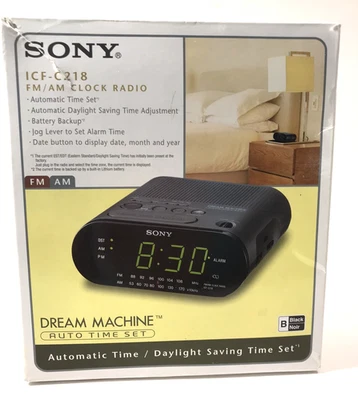 Sony ICF-C218 FM AM Reloj Radio Dream Machine con Juego de Tiempo Automático Nuevo en Caja Abierta Foto 1 de 4