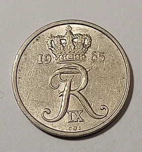 * Denmark * 10  öre  * 1965  *Copper-Nickel *  Cond.  1+ * - Picture 1 of 2