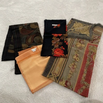 Vintage Lot of 100% Wool Brand Name Scarves, Full Sizes Colors & Patterns - Image 1 of 4