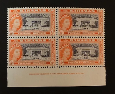 BAHAMAS QEII 1/2d OVPT New Constitution 1964 Printer BRADBURY WILKINSON & Co Ltd - Image 1 of 4