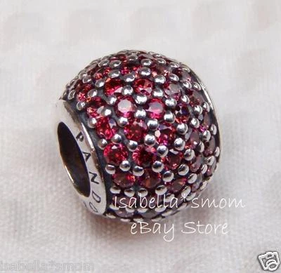 Neu Original Pandora Rot Pflastern Lichter Klar Zirkonia Charm ~ Perlen - Bild 1 von 2
