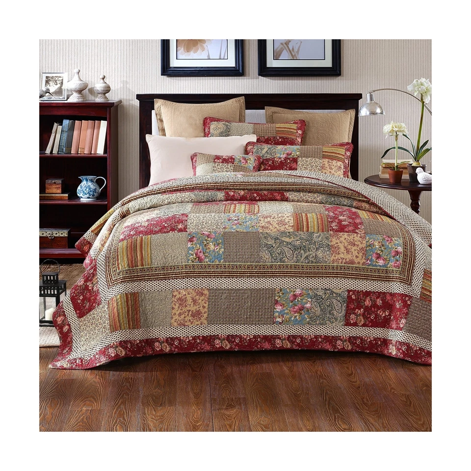 Tache Cotton Patchwork Country Farm Cottage Vintage Antique Ditsy Floral Pais... - Image 1 of 4