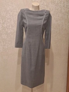 Thom Browne Grey Fitted Trompe Loeil Tuxedo Shoulder Pad Dress XS Little Flaw!! - Picture 1 of 12