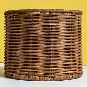 Handwoven Drum Clip On Lamp Shade Natural Rattan Candelabra Bulb Lamp Sconce - Picture 1 of 8