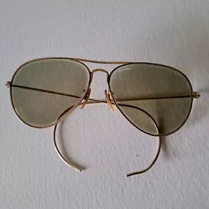 Vntg B&L 1/10 12kt Gold Filled Ray-Ban Bausch & Lomb Aviator Pilot Sunglasses - Picture 1 of 23