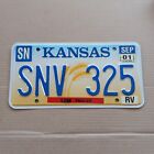 2001 Kansas TRLR 12M TRAILER License Plate - "SNV 325" SN SEP 01 RV Stickers