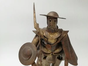 ORIGINALE SCULPTURE en métal soudé " DON QUICHOTTE " ART BRUT signée NOEL. X - Imagen 1 de 12