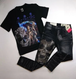 Industrial Indigo mens 2p set T-shirt size Medium and Jeans W32 L33 - Picture 1 of 12