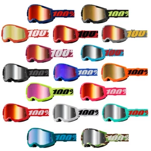 GAFAS 100% STRATA 2 MOTO MX ATV CON LENTE ESPEJADA - Imagen 1 de 18
