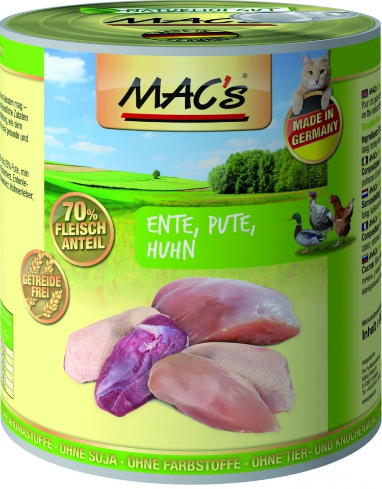 MACs Cat Ente, Pute, Huhn | 6x 800g Katzennassfutter - Bild 1 von 1
