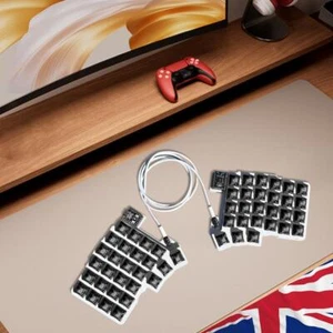 Split Keyboard Wired Ergonomics Keyboard Hot Swap QMK/VIAL (Gray Wood Axis Kit) - Bild 1 von 8