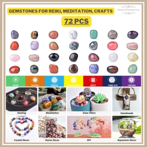 Healing Crystal Stone Set 72pcs Tumbled Chakra Reiki Decor Gift Multicolor - Picture 1 of 14