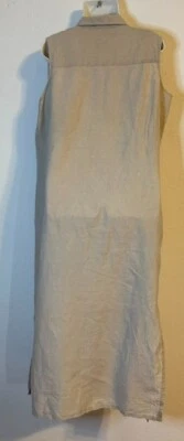 Vestido camisero Valerie Stevens de lino puro con botones sin mangas look capas talla 16 Foto 1 de 4