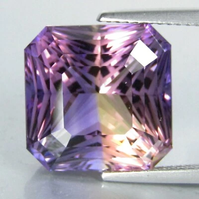 Gema suelta corte radiante 13,34 quilates calidad fina 100 % ametrino natural 13,5 mm REF VDO Foto 1 de 2