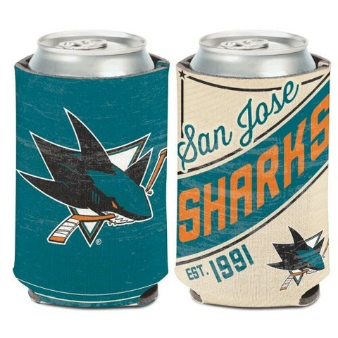 SAN JOSE SHARKS VINTAGE STYLE SOFT FOAM CAN COOLER COOZIE KOOZIE HOLDER Cover
