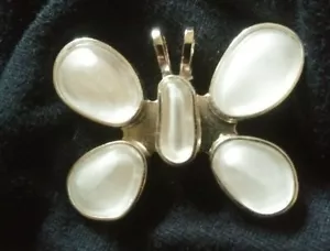 CLIP COLGANTE FIRMADO REBECCA COLLINS MARIPOSA PLATA CON PIEDRA ESMERILADA - Imagen 1 de 10