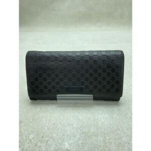 Gucci Micro Guccisima Round Zipper Long Wallet Black 449396