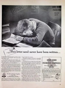 Anuncio impreso vintage de los años 40 ~ Compañías de seguros de State Farm ~ Es fácil de prevenir... - Imagen 1 de 1