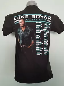 LUKE BRYAN 2016 Kill the Lights Tour T-Shirt Double Sided Country Concert SZ SM - Picture 1 of 3
