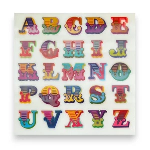 Ben Eine Alphabet White Original Limited Edition Signed Lenticular Postcard Art - Picture 1 of 2