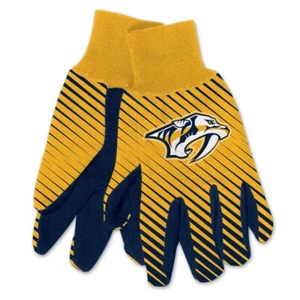 NASHVILLE PREDATORS STRIPED UTILITY GRIPPER DOTS GLOVES NEW WINCRAFT 👀 - Picture 1 of 1