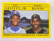 1991 Fleer Ken Griffey Jr Barry Bonds Second Generation Stars #710