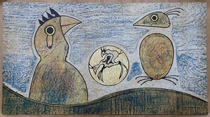 Max Ernst Lithographie originale sur vélin signée 1970 abstract art surréalisme - Picture 1 of 1