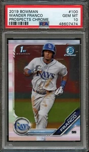BB - 2019 - Bowman Chrome - Wander Franco - #100 - PSA 10 - GEM MT - Picture 1 of 2