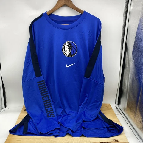 NEW 3XL Dallas Mavericks Nike Long Sleeve Shooting Performance Shirt Blue Cover