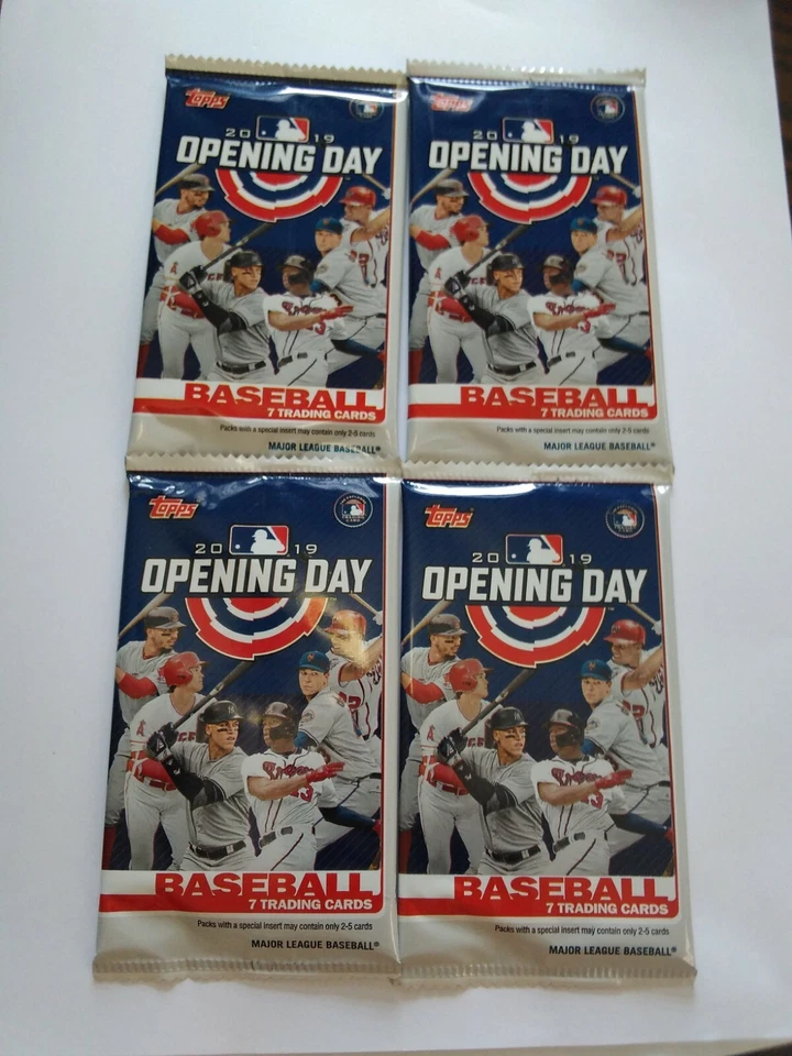 2019 Topps Opening Day бейсбол 4 упаковки нераспечатанные 7 упаковок карт - Изображение 1 из 4