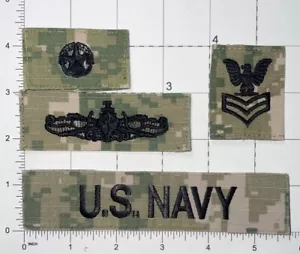 USN AOR2 US Navy Tape, Surface, Command at Sea Badge & E6 1st CPO Parka Rank Z4 - Picture 1 of 1