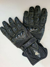 Akito Schoeller Keprotec black leather motorcycle gloves size medium armoured