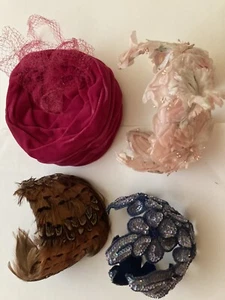 4 Vintage Hüte, in gutem Zustand, aus 40er/50er Jahren, perfekt für Theatergarderobe - Bild 1 von 12