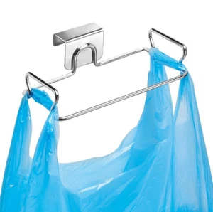 Kitchen Trash Rack Cabinet Door Garbage Bags Holder Stainless Steel Bags Holder - Picture 1 of 3