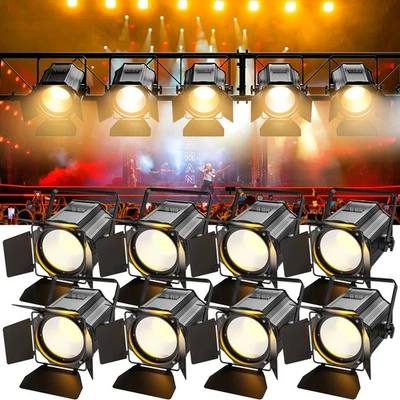 Par Light Dual Color COB 200W Spotlights with Barn Door DJ Party Stage Lighting - Image 1 of 4