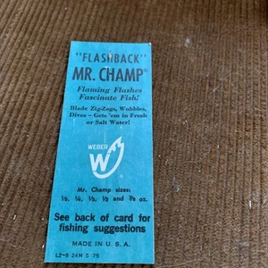 Vintage Weber Mr Champ Insert Card Exe Condition 1975 - Picture 1 of 2