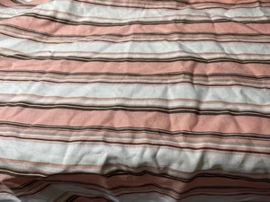 Pink and brown striped linen 20 x 55” - Picture 1 of 2