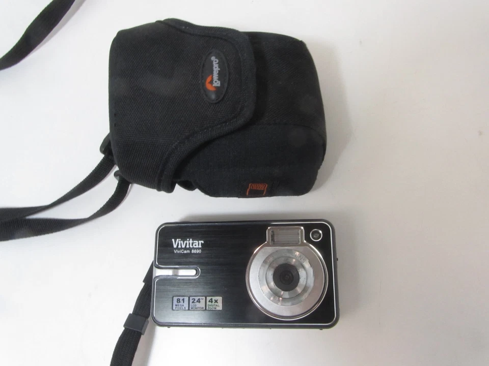 Vivitar Vivicam 8690  Digital Camera Black 8.1MP  + Lowepro Bag Good & Working - Image 1 of 4