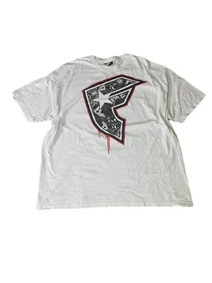 Знаменитые звезды и ремни мужчин XXL белый графический футболка F логотип Y2K панк стиль - Изображение 1 из 4