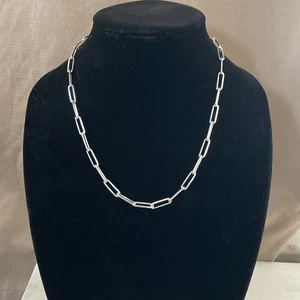Collar de cadena con clip de plata esterlina 925 sólido real 20 pulgadas 6 mm 925 sello de Italia - Imagen 1 de 6