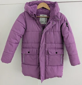 Marks and Spencer Girls Purple Padded Parka Coat Quilted Puffer Jacket 8-9 Years - Picture 1 of 8