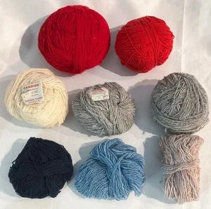 Konvolut einlagig Candide leichte Wolle Garn Knäuel rot grau marine creme - Bild 1 von 5