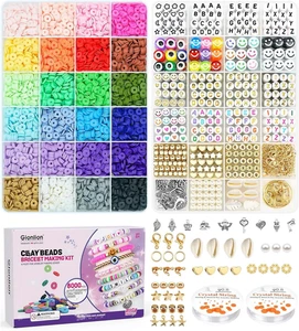 Kit para hacer pulseras de cuentas de arcilla, paquete de 2 cajas cuentas espaciadoras de letras preppy y char - Imagen 1 de 12