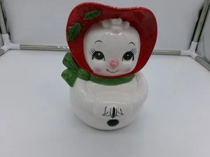 Vtg Kitschy Mrs. Snowmen Planter Lefton Frosty The Snowman MCM Japan 50s - Picture 1 of 9