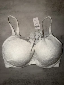NUEVO Sujetador camisero de encaje blanco Soma Lingerie para mujer talla 36DD con aros acolchado - Imagen 1 de 4