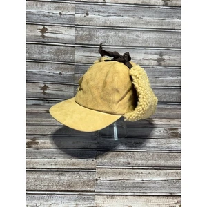 Vintage Polo Ralph Lauren Mens Fine Suede Sherpa Lined Trapper Hat Tan USA Med. - Picture 1 of 11