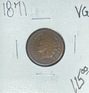 1871 INDIAN HEAD CENT ~ SEHR GUTER ZUSTAND ~ SCHÖNE MÜNZE ~ - Bild 1 von 2