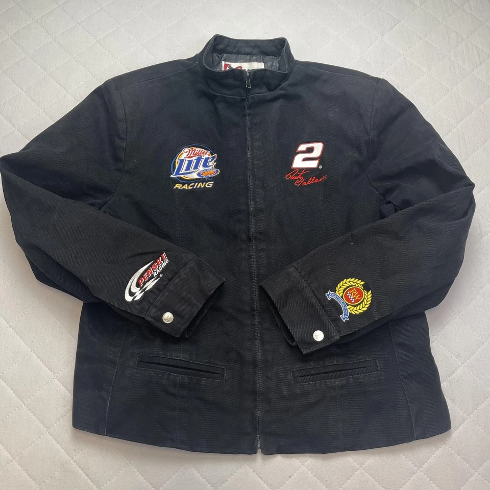 Chaqueta NASCAR De Colección Mujer XL Negra Rusty Wallace 2 Miller Lite Chase Auténtica Foto 1 de 4